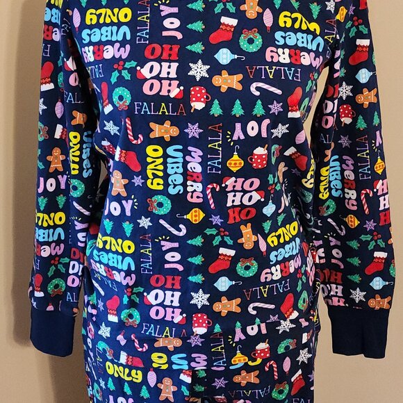 100% COTTON Family PJs Macys Pajama Set "Holiday Toss" Pullover + Pants Small - Picture 3 of 11